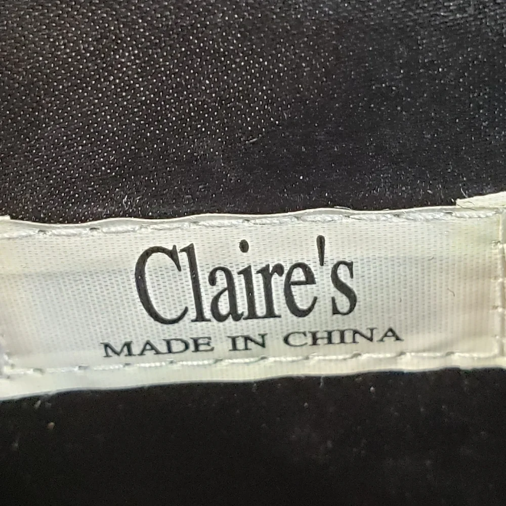Claire's Small Black Velvet Crossbody Purse Pocketbook Bag